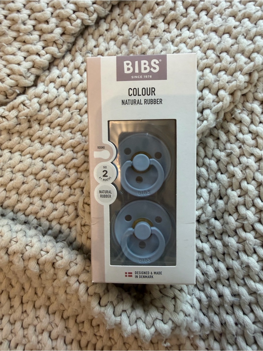 BIBS Natural Rubber Baby Pacifiers - Blue (2 Pack)